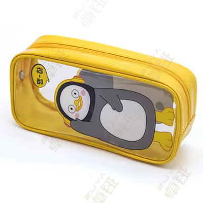 Sac cosmétique de maquillage de sac de bande dessinée transparente claire de PVC avec la tirette