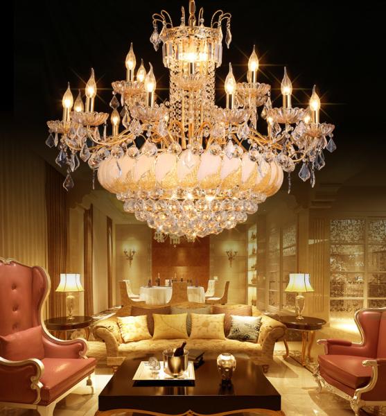 JYLIGHTING K9 Chandelier Crystal Luxury Vintage Candles for Living Room Large Crystal Candle Chandelier