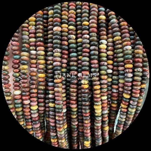 Natural Gemstone Rondelle Abacus Shape Bead Pink Aventurine Lapis Lazuli Loose Bead Strands for Healing Energy