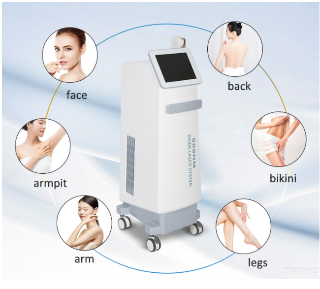 808nm 755nm 1064nm Triple Wave Diode Laser Hair Removal Machine For Women Men
