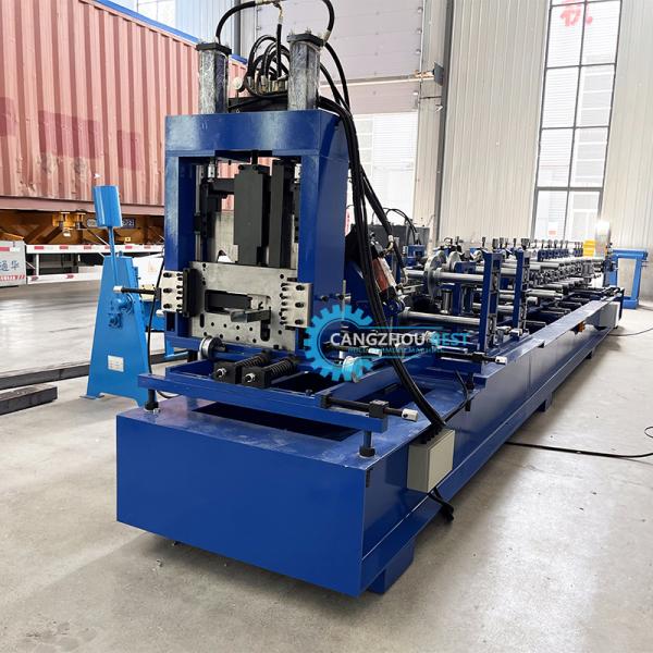 Plc Control C Z U Purlin Roll Forming Machine Hydraulic Punching And Cutting