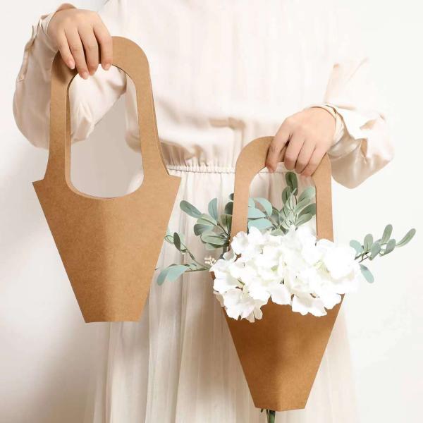 На заказ цвет Приемлемый Рукотворный цветоносец Букет Упаковка Kraft Paper Bag For Flower