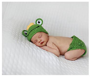 newborn baby frog hat cap cotton handmade Photography Prop Animal Hat Cap Crochet Knitted