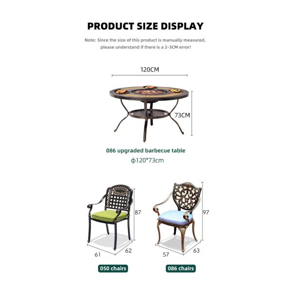 Outdoor Dining Table Patio Barbecues Grain Table And Chair Set For Garden Courtyard