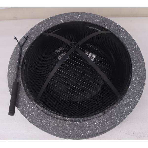 MGO Stone Barbecue Fire Bowl Painted Steel Fire Pit Cool Camping Accessories 59.5X34.5cm