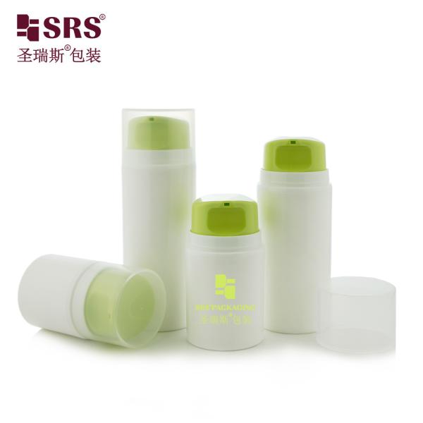 PA605 30ml 50ml 80ml 100ml 120ml 150ml 200ml Injection Couleur verte brillante Belle pompe de crème pour le visage Bouteille sans air Bouteille anti-fuite