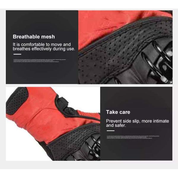 Custom Long Style Touch Screen Breathable Leather Riding Gloves for Motorcycle Racing