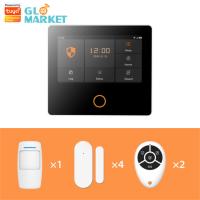 Glomarket Tuya Wifi 4G Système d'alarme de sécurité intelligent Google Alexa Sirène intégrée