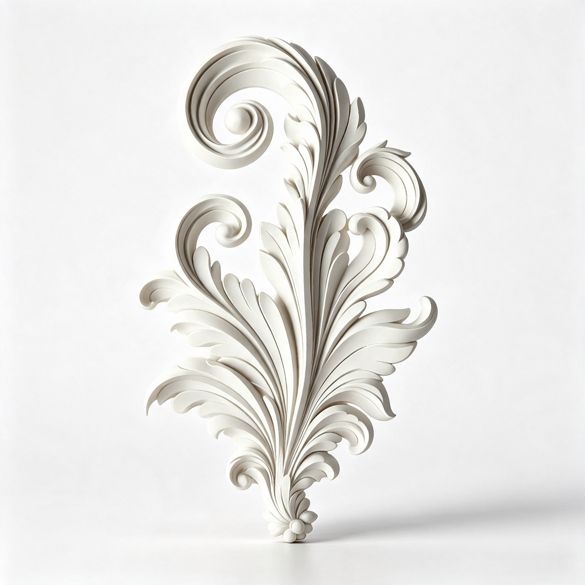 Baroque Acanthus Leaf Sculpture Decorative Furniture 3d Sculpting For 3d Printing