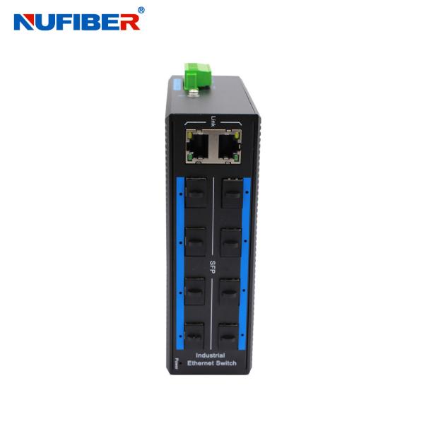 OEM Unmanaged Industrial SFP Ethernet Switch 8*1000Mbps SFP to 2*10/100/1000M RJ45 Slot Din Rail Mount Switch
