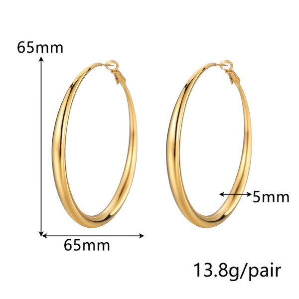 Fashion European and American Style Stainless Steel Hoop Earrings 18K PVD Plated Large Hoop Earrings for Women's Birthday Party