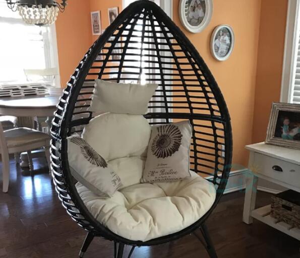 PE Rattan Chaise Lounge chairs Leisure Aluminium Outdoor Garden patio Sofa Cage