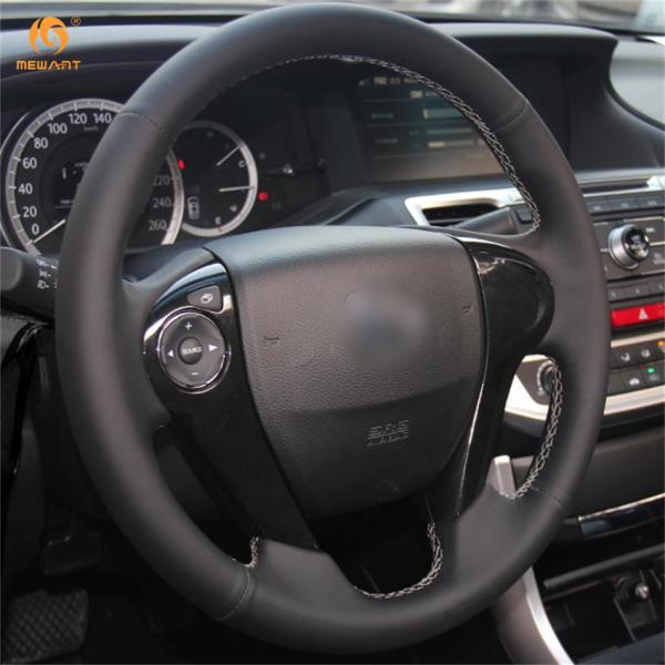 Hand Sewing Genuine Leather Steering Wheel Cover for Honda Accord 9 Crosstour Pilot Ridgeline 2013 2014 2015 2016 2017 2018