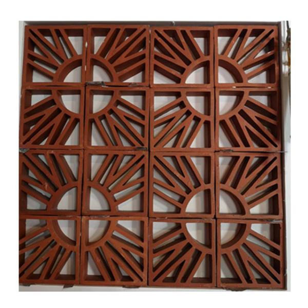 A parede decorativa vermelha chinesa da terracota telha artístico feito a mão do tijolo 100mm