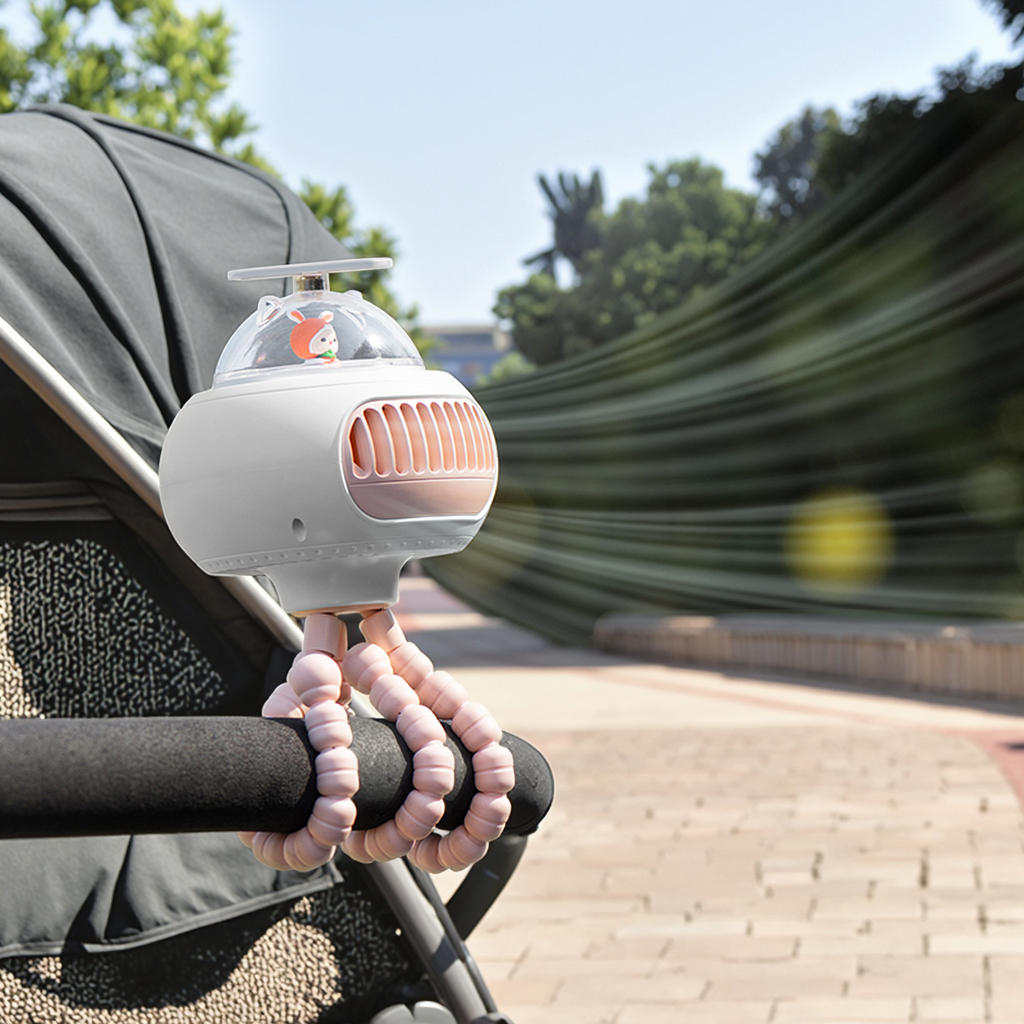 Custom Clip Octopus Fan Electric USB Mini Rechargeable Lithium Battery Safety Leaf Portable Stroller Fan for Baby