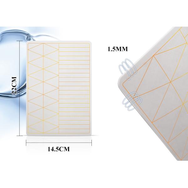 Silicone 1.5mm Inkless Permanent Makeup Practice Skin Milk White With Gold Lines