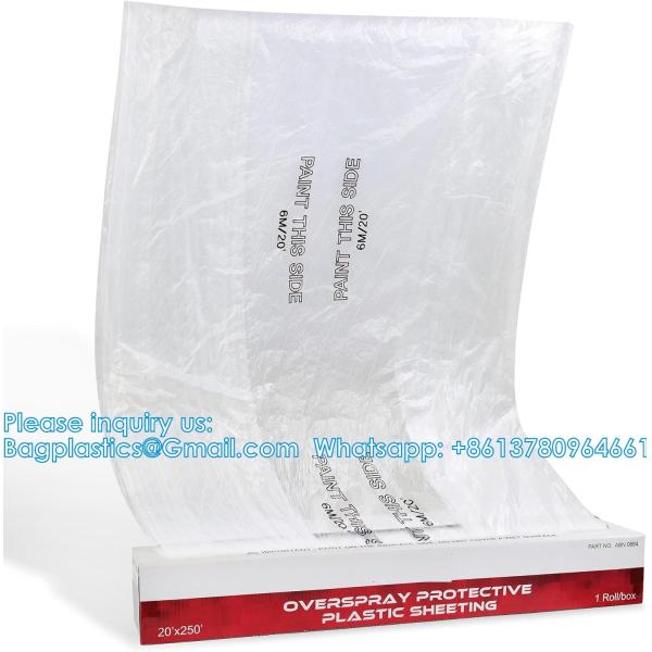 Overspray Paintable Plastic Sheeting - 10 Micron, Protective Masking Film Cover - Auto Car Painting, Bodyshop