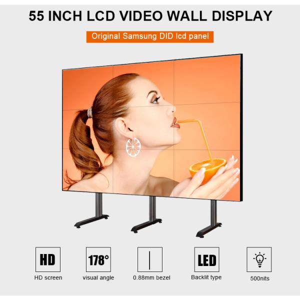 шатон дюйма 0.88mm экрана 500cd/m2 LCM Jcvision 55 стены LCD цвета 6.77M видео-