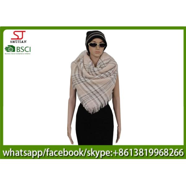 230g 120*130cm 100%Acrylic woven jacquard grid poncho Hot sale factory keep warm fashion china supplying for women