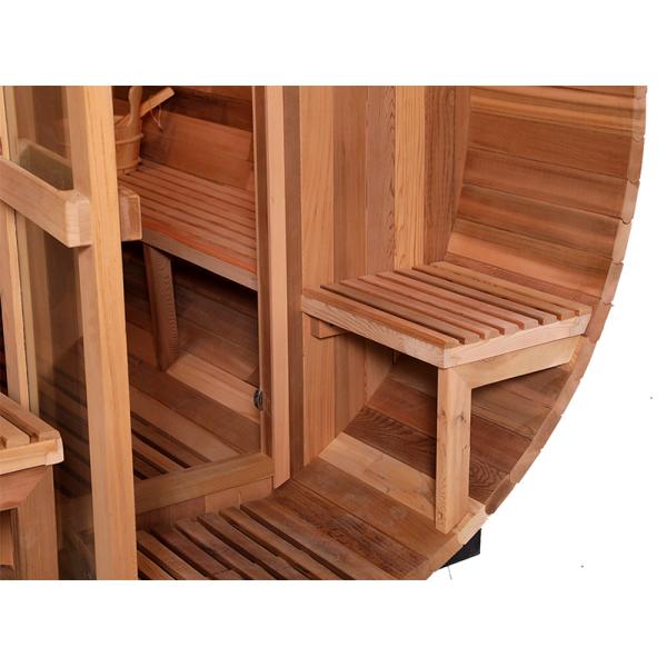 Traditional Canadian Red Cedar Solid Wood Barrel Sauna Rooms Outdoor Wet Steam