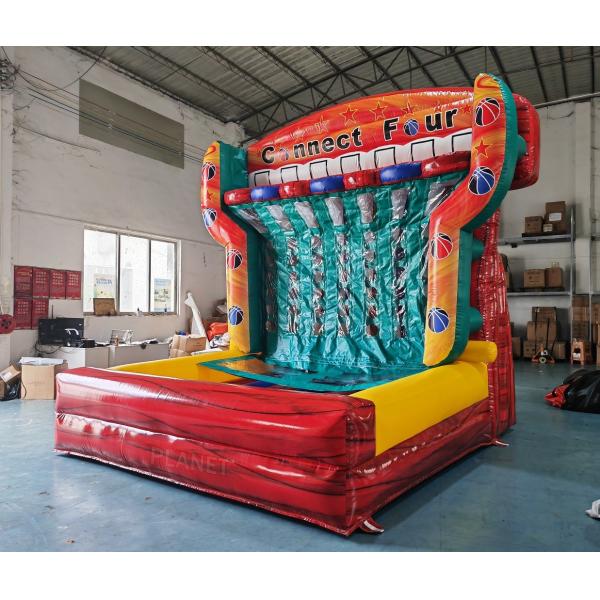 Гигантские надувные спортивные игры на открытом воздухе Connect 4 Four Basketball Shooting Game с воздушным вентилятором