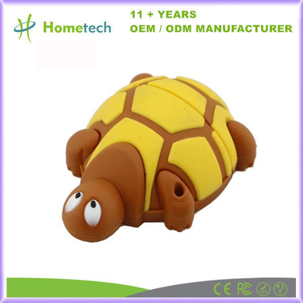 Tortoise Shape Customized USB Flash Disk Rubber Cartoon Pendrive Cute USB Flash Drive