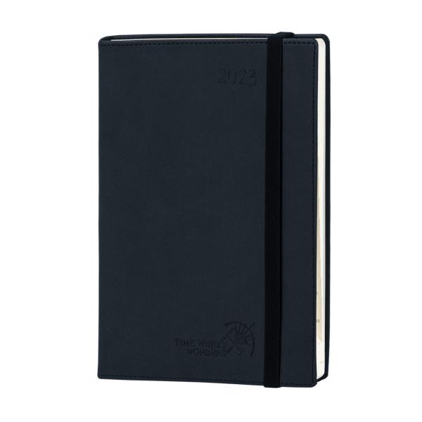 Planejador semanal preto 2023 6,5 polegadas x 8,5 polegadas capa mole personalizada