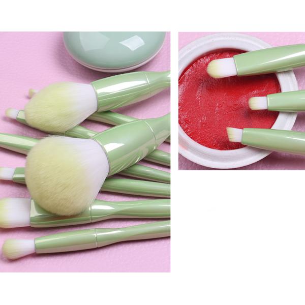 8 щеток макияжа логотипа ПКС зеленых сияющих изготовленных на заказ прикладывая жидкость и порошок безупречно