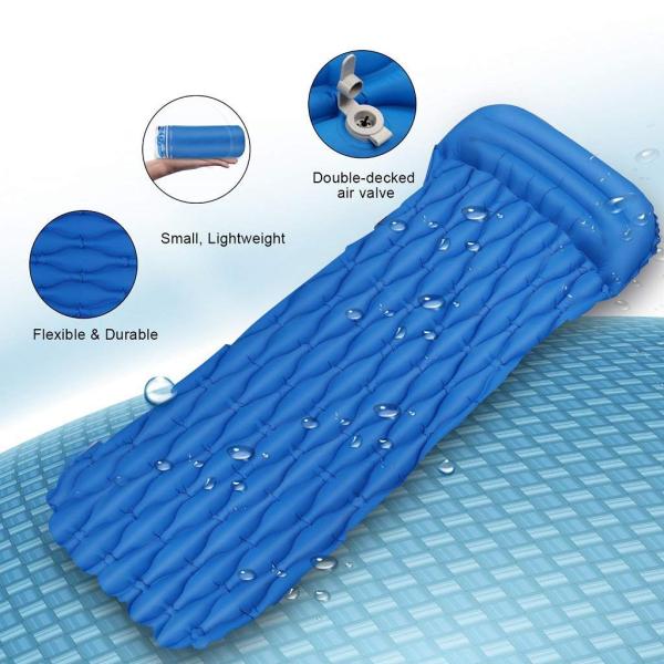 Ultralight Sleeping Pad - Ultra-Compact Camping Sleeping Pad with Pillow Air Sleeping Mattress for a Better Camp(HT1607)