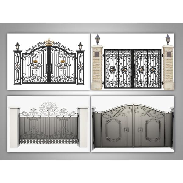 Роскошные старинные конструкции труб из кованого железа Главные ворота для домашнего сада или на улице