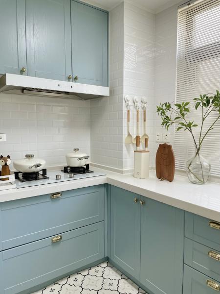 Contemporary L-Shape Medium Kitchen Shaker Cabinets Modular Customized Furniture