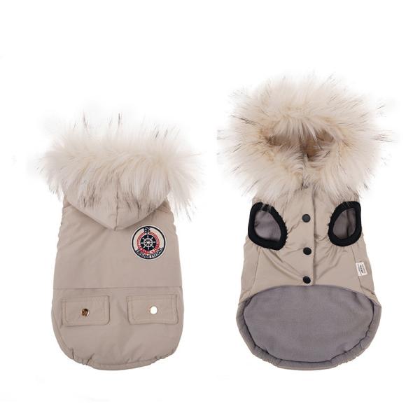 Customization Service Provided Fashion Luxury Winter Dog Clothes with Fur Collar Hoodie