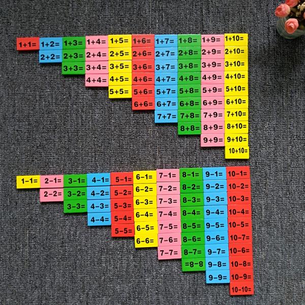 Basswood 120pc Wooden Domino Blocks Set Rally Building Montessori