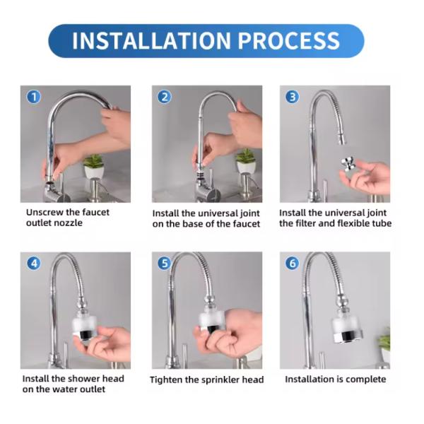 360 Degree Rotating Sense Faucets for Kitchen and Bathroom Sink Single Hole Installation