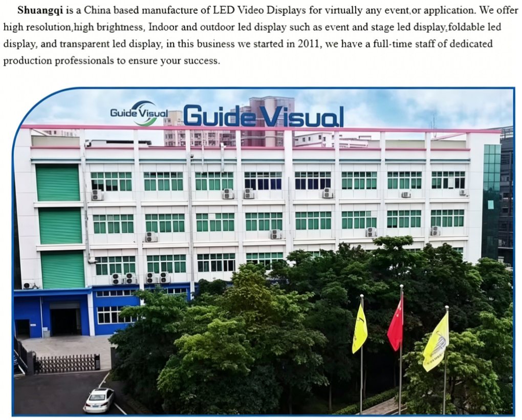 Guide Visual GS Series LED Video Wall Display with 7680Hz Refresh Rate 4500-5000cd Brightness and 100000 Hours Life Span for Concerts and Live Events