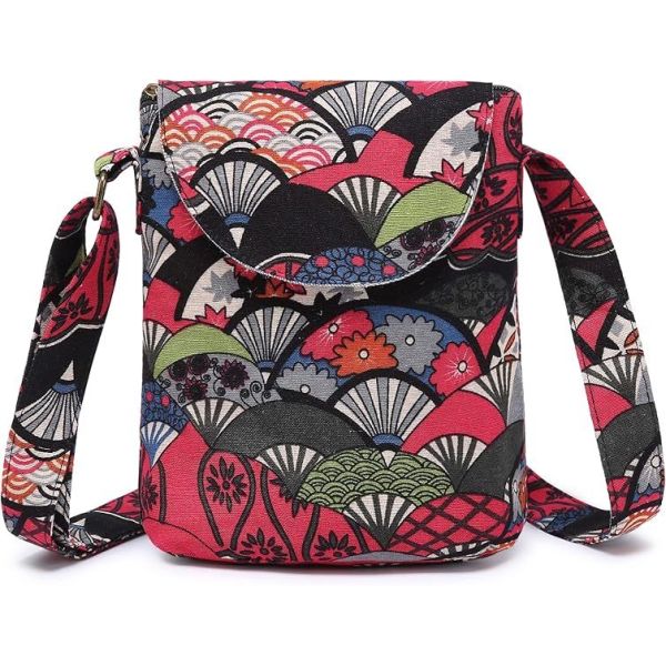 Women's Retro Small Size Canvas Shoulder Bag Hippie Boho Crossbody Handbag