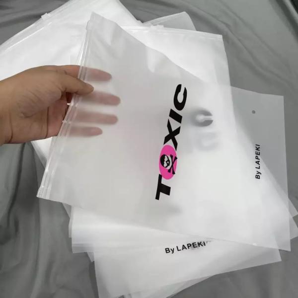 Zipper Clothes Packaging Frosted Plastic Ziplock Bag PE Zip Lock Packaging Bag With Your Logo For Apparel Packaging