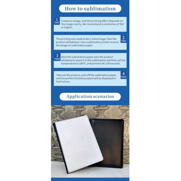Promotion Sublimation Notebook A5/A6 Glossy/Matte PU Leather Custom Logo Personalized Notebooks for Student Gifts