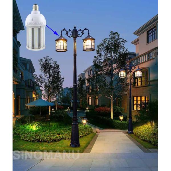 360 Degree 2500K - 6000K LED Corn Bulb E40 , Silver Housing 360 Degree Light