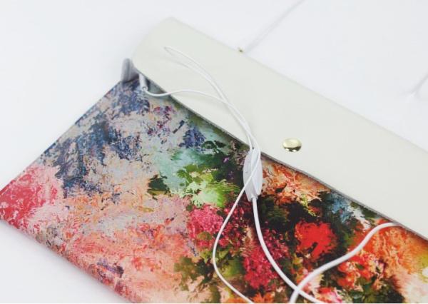 The new Japanese-style floral print leather clutch evening bags tide