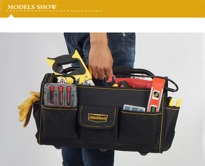 Heavy Duty Rolling Rugged Holding Backpack Porter Cable Tote Tool Bag for Electrician