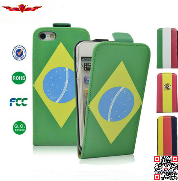 New Hot Selling 2014 Brazil Worldcup PU Flip Leather Cover Case For Huawei Ascend P7