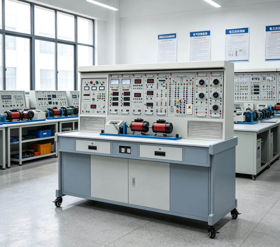 Motor Drive Technology Experimental Device with 0-300V DC Output Voltage Range 10 Training Modules and Aluminum Alloy Portable Case