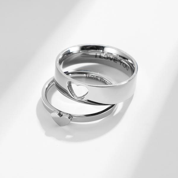 Wedding Party Gold Plated Stainless Steel Heart Ring Valentine'S Day Ring Custom