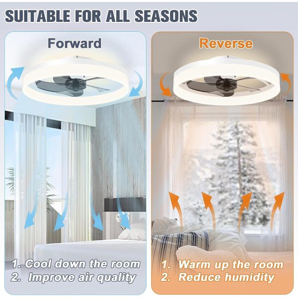 Japanese American Luxury LED Ceiling Fan Light Cross-Border Accessible for Bedroom Restaurant Wide Voltage Frequency Conversion