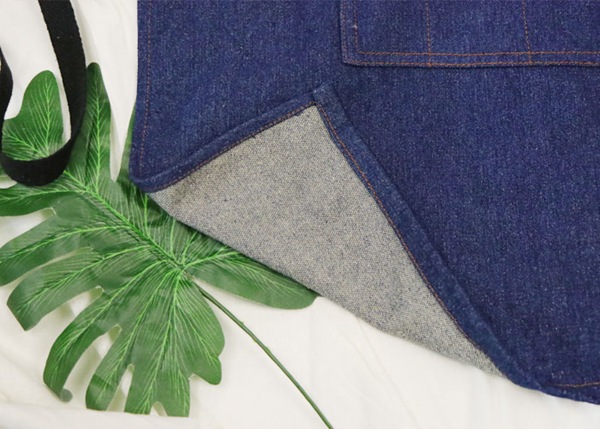 Denim Kitchen Cooking Apron Home Cleaning Apron With Many Pockets Hang-Neck Cotton Webbing Strap