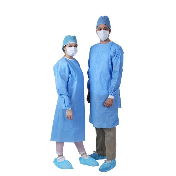 Medical Breathable PPE Disposable Gown Long Sleeve SMS/SMMS Material