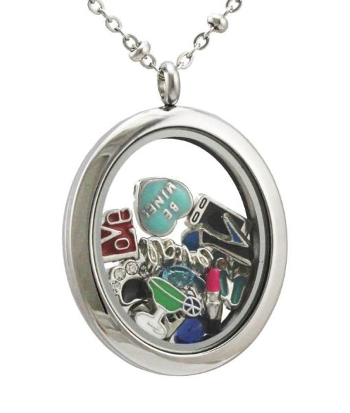 Origami Styles Oval Shaped Magnetic Stainless Steel Lockets,Glass Memory Floating Lockets
