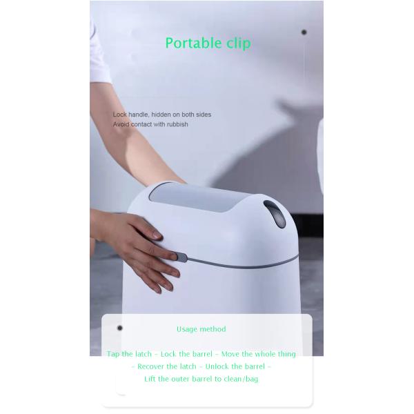 House Hold Aromatherapy Sensor Slim Plastic Recycled Trash Can with Lid