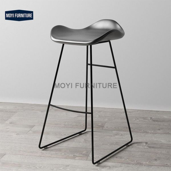 MOYI Kitchen Breakfast High Counter Bar Stool Modern Leather Velvet Bar Chairs